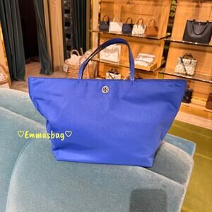 Tory Burch Nylon Large Tote 166469 In Eccentric Blue $300